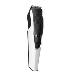 Aparat de tuns barba Philips BT3202/14, setari de precizie de 1 mm, lame din otel inoxidabil, incarcare USB, sistem de ridicare si tundere, alb/negru
